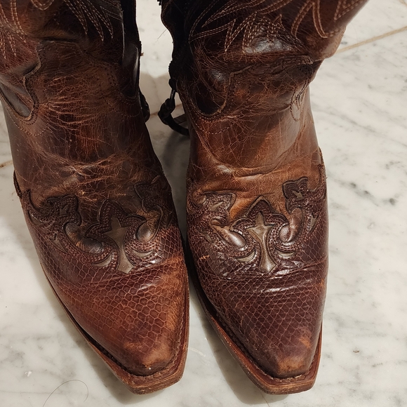 Ariat Brown Western Cowboy Boots - Picture 2 of 5